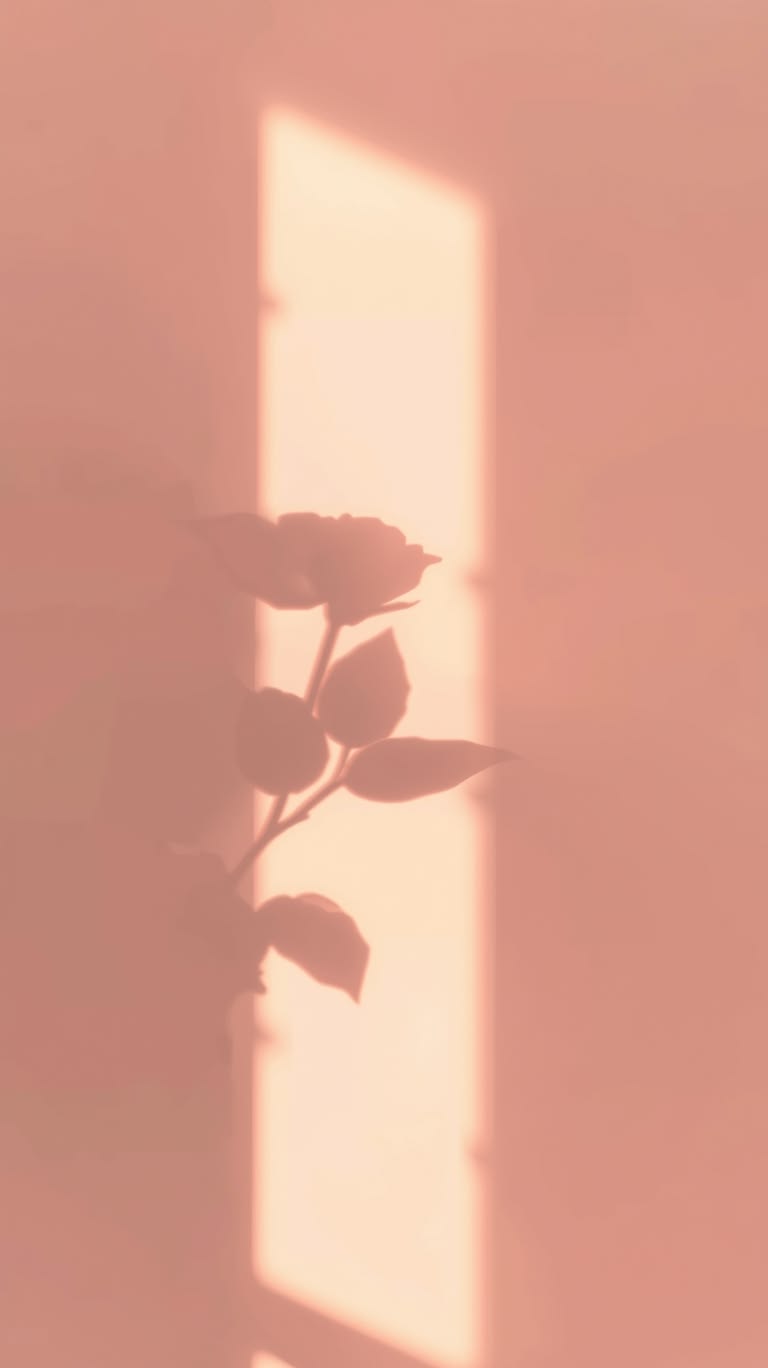 Deep coral light through a window